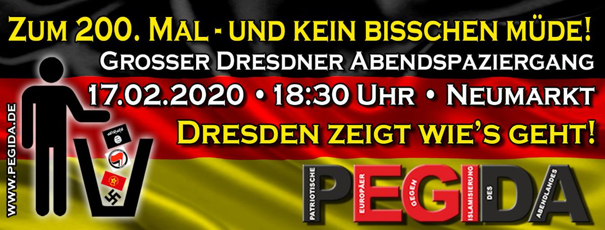 OFFICIAL_PEGIDA's tweet photo. TEILEN!  DANKE! 

#AufDieStrasse mit #PEGIDA in #Dresden am MONTAG 17.02.2020 auf dem NEUMARKT vor der FRAUENKIRCHE!

#Sachsen #dd1702 

https://t.co/RfC0FnMtaS 

#Semperopernball #Neuwahlen #Lindner #Merkel #Diktatur #Thueringen #Hilbert https://t.co/W5jSGE3L1m