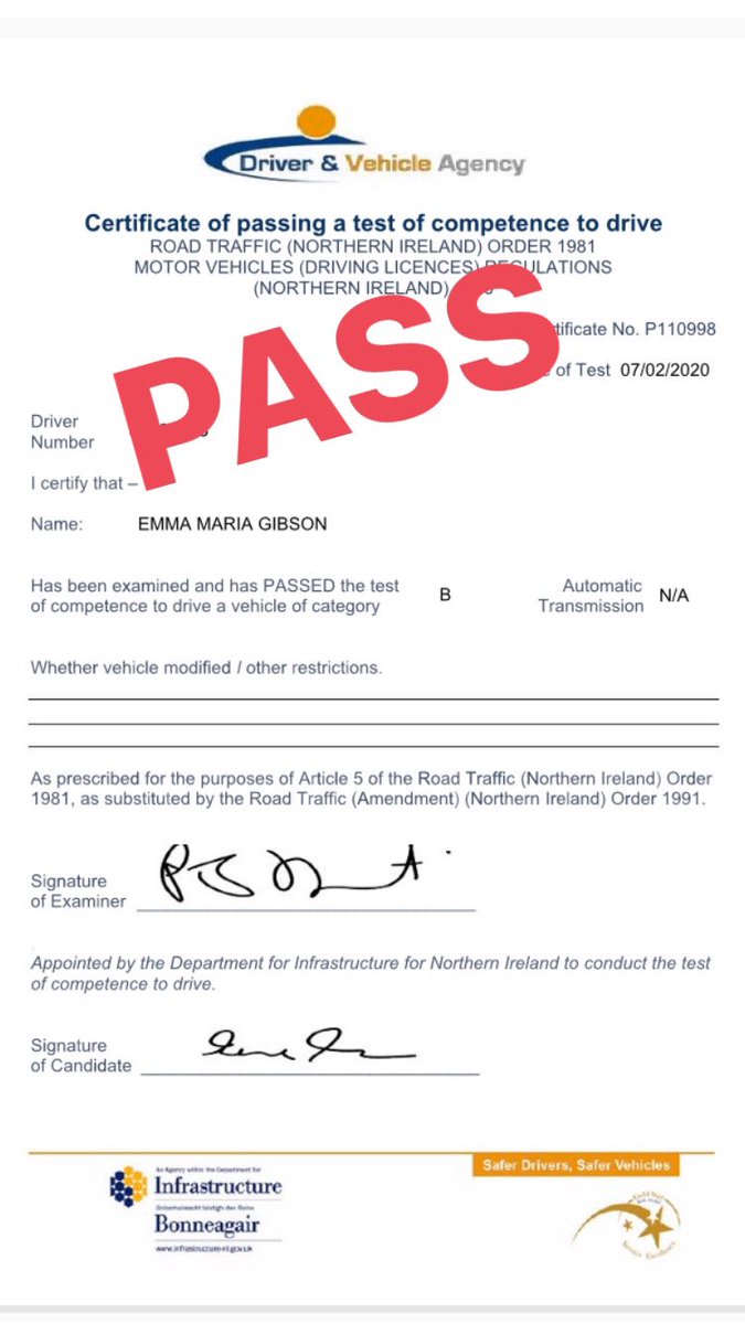 lessonsderry's tweet image. ⭐️⭐️CONGRATULATIONS⭐️⭐️    To Emma Gibson passed her driving test today 🚗💨💨💨