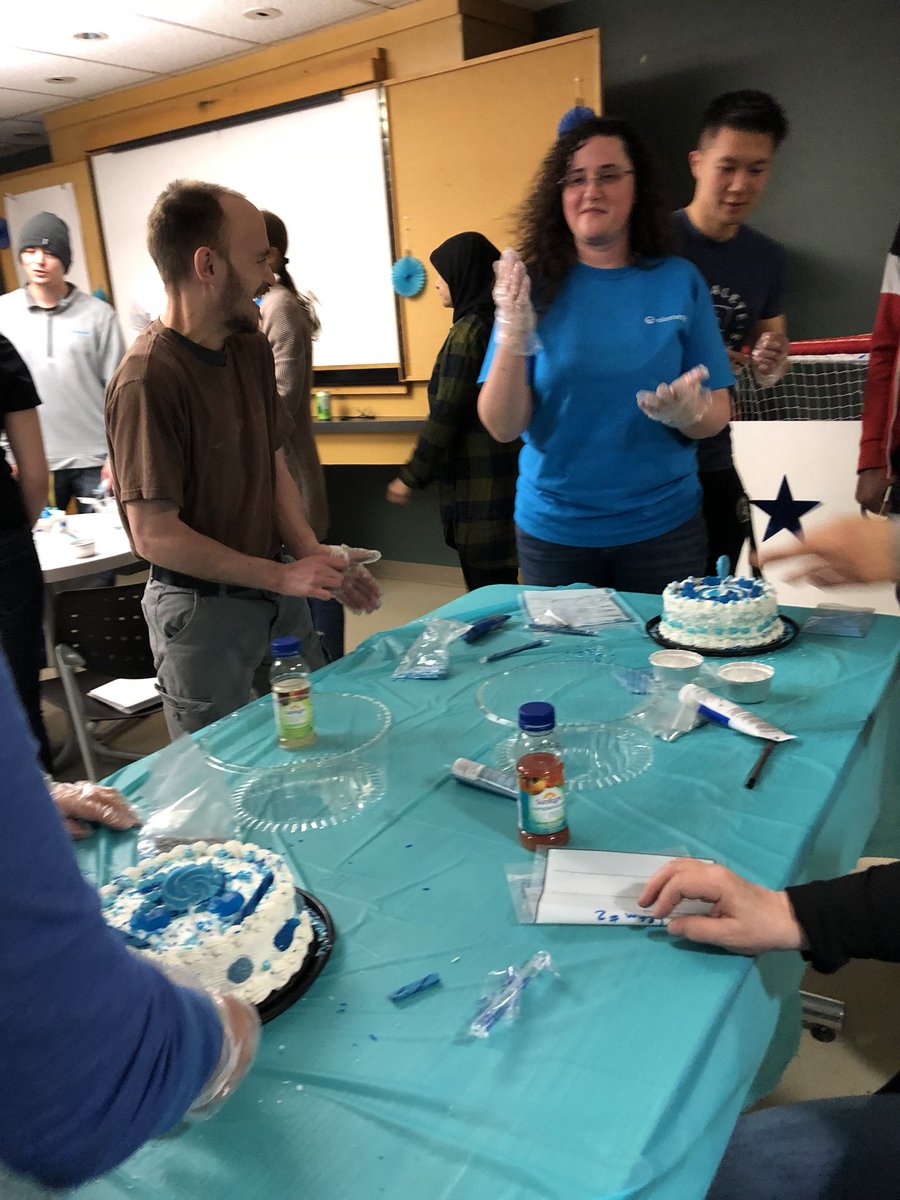 WeAreOneElement's tweet photo. #OneElementWeek Edmonton, AB, Canada Staff compete in OEW βTriathlonβ Cake Decorating Competition. A blank white cake and Element coloured decorations were provided to each team. We had some very creative and unique Element designs! https://t.co/ko4w0mtA1w