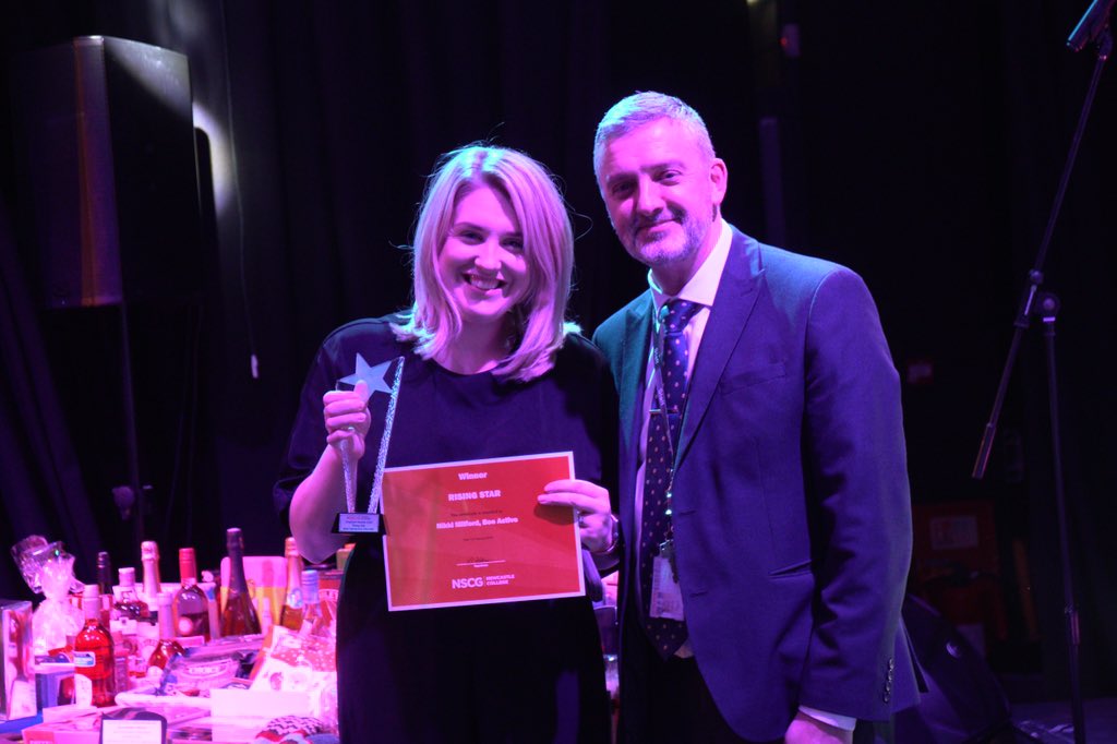 NSCGNewcastle's tweet photo. Congratulations to our ‘Rising Star’ Award winners at tonight’s #PizzaAndProsecco charity evening for @DonnaLouiseUK 🎉🥳

🏆 Winner, Nikki Milford @BeeActiveStaffs
⭐️ Highly Commended, Jarrod Rosen @ALenchBuilders 
⭐️ Highly Commended, Toby Cawthorn @SA_BirdBellows https://t.co/3x8DGLRMvV