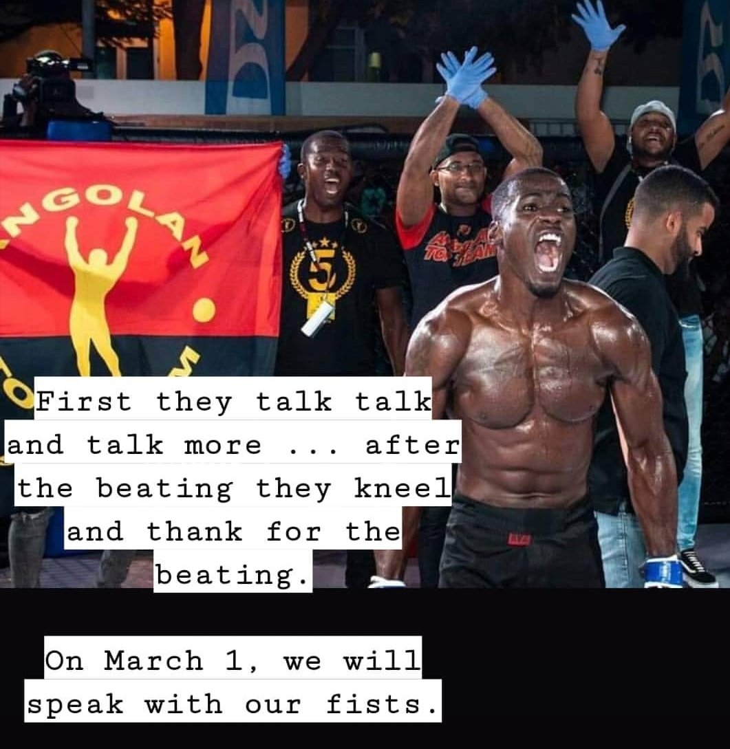 AngolanTopTeam's tweet photo. 1 DE MARÇO 2020 HERE WE GO AGAIN!
___
Falemos com os punhos 🥊👊🏾✅
___

#WeAreATT🇦🇴 #AngolanTopTeam👊🏾🇦🇴
#mma_made_in_angola
#MMAMadeInAngola
-
-
#PrimeiraEquipaDeMMAdeAngola #mma #mmaangola #ufc #muaythai #onefc #bellator #bellatormma  #mmangola #angolamma #angolannightmare https://t.co/EZ6WUTa1gd