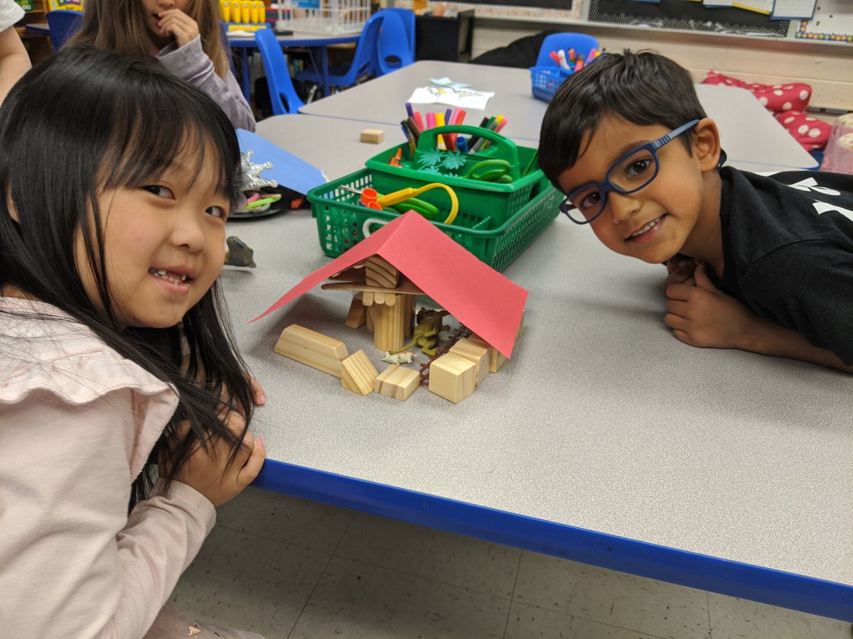 MissMcEleneyK's tweet photo. After learning about the sun's energy, scientist were excited to create shelters that would help keep their animal or  person cool from the 🌞! @WoodcrestES @WEareCHPS #cherryhillscience #stemchallenge #kindergarten https://t.co/vrQ8sTxqX4