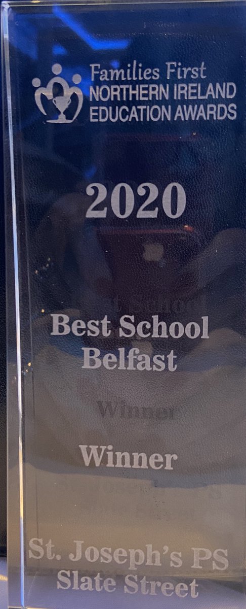 WestBelfastPB's tweet photo. Best Belfast School Award at the Families First Education Awards goes to our very own St Joseph’s PS Slate St - so very proud of the winners and our other west Belfast nominee ⁦@holytrinitybelf #proud #fabschools                #❤️WestBelfast ⁦@angie_mervyn⁩ https://t.co/KQzOvGFeO8