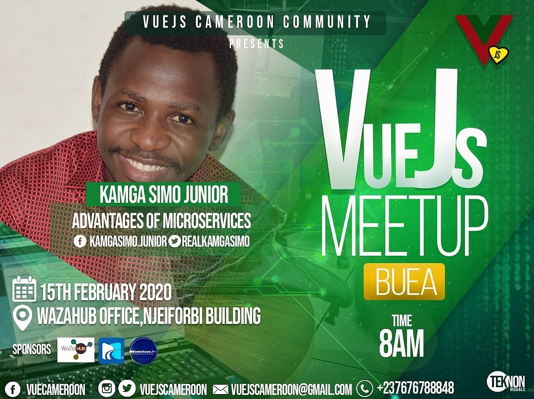 vuejscameroon's tweet image. Meet our speaker @realKamgaSimo
#vuejsbuea #vuemeetup #js #javascriptdeveloper #javascript #ui #uidesign #uiux #frontenddev #frontenddevelopment #frontenddesign #frontendwebdeveloper #vuejs #vuejscameroon