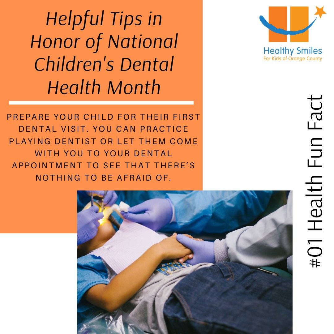In honor of National Children's Dental Health Month, we wanted to share some #healthfunfacts! Today's fun fact includes a couple ways to help prepare your child for the dentist. 🦷