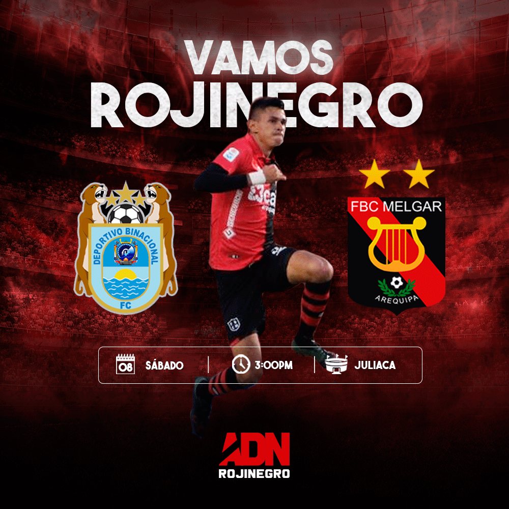 adnrojinegro20's tweet photo. Vamos con todo #Rojinegro 🔴⚫️
⚽️ #Binacional Vs #Melgar
📆 Sábado 06 de Febrero
⏰ 3:00pm / 🏟 Juliaca
#Liga01 #Apertura https://t.co/Z10jmLoNgU