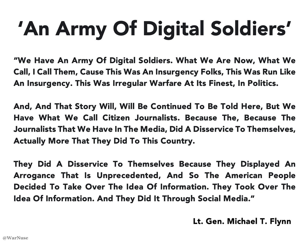 "We Have An Army Of Digital Soldiers." — U.S. Army Lt. Gen. Michael T. FlynnTranscribed / Screenshot