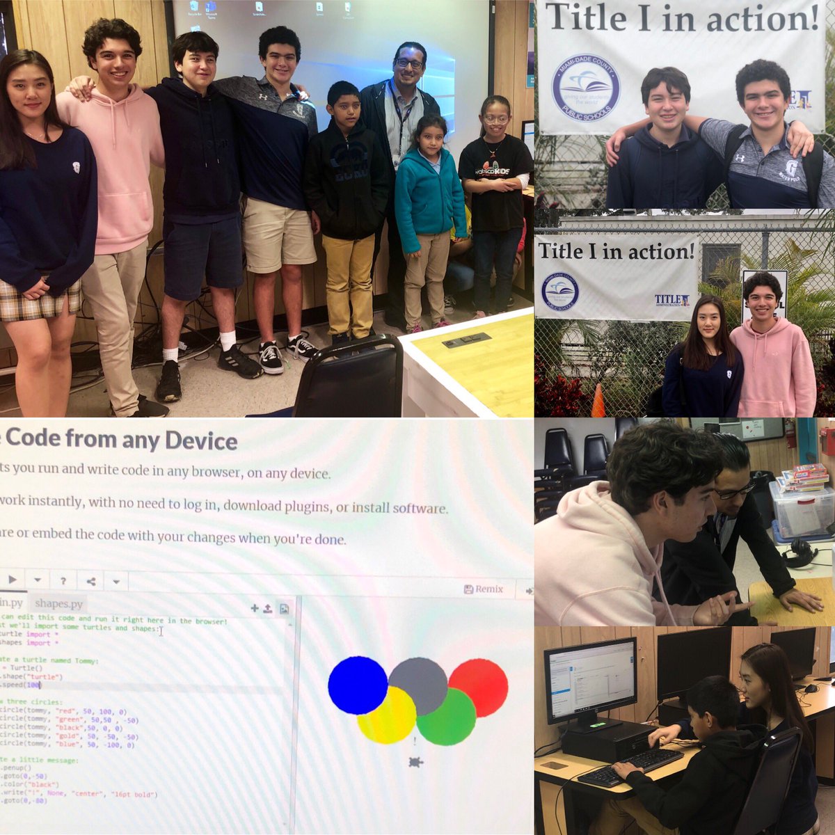 deanmorell's tweet image. Incredible #Outreach today at @mdcpsmigrant by Sebastian Quintero ‘20 of @CRCoding, Jenny Fu ‘21 of @ZetaOmicronFL, and Alvaro Frias ‘23 &amp;amp; Thomas Suarez ‘23 of #GPCompSci @GulliverSchools’ Ss doing great #CommunityService for #EquityInEducation #Python #gslearning #GulliverPride