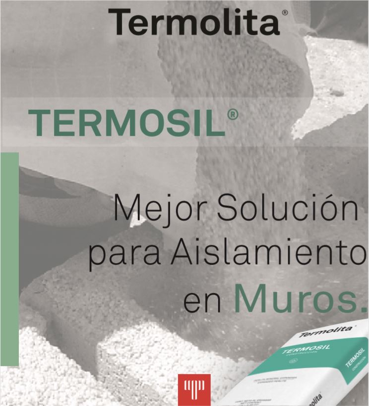 TERMOSIL; Es un agregado granular de perlita mineral expandida tratada con silicón, ideal para aislamiento de muros.