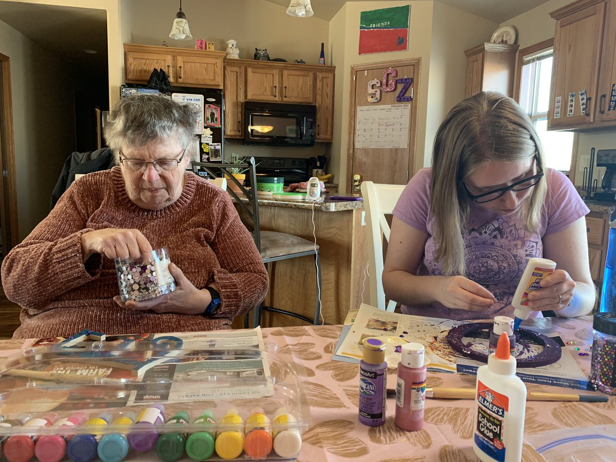 CCRIAmy's tweet photo. This afternoon we each painted a letter to create a love wall hanging! It turned out neat.. I can’t wait to see it hanging up! @CCRIEmily you better post a picture ☺️ my next site ditched me for @TimTebow prom tonight but Amy looked so cute I couldn’t be mad! #CCRILifeEnrichment https://t.co/971NQvD12b