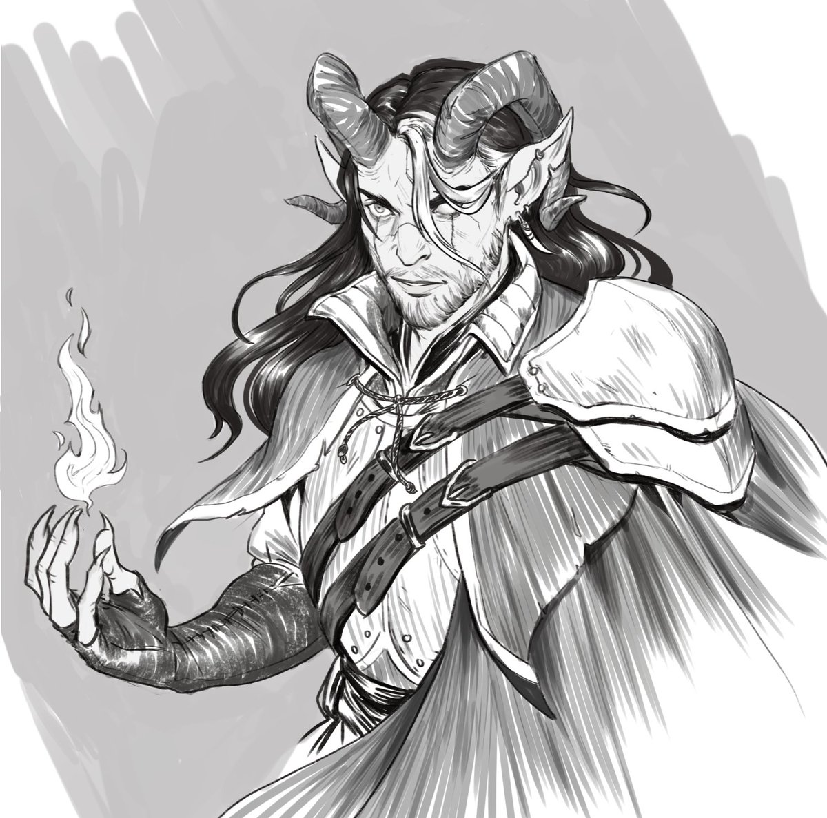 everybody's got a tiefling, so here's mine -- amicus, fro. 