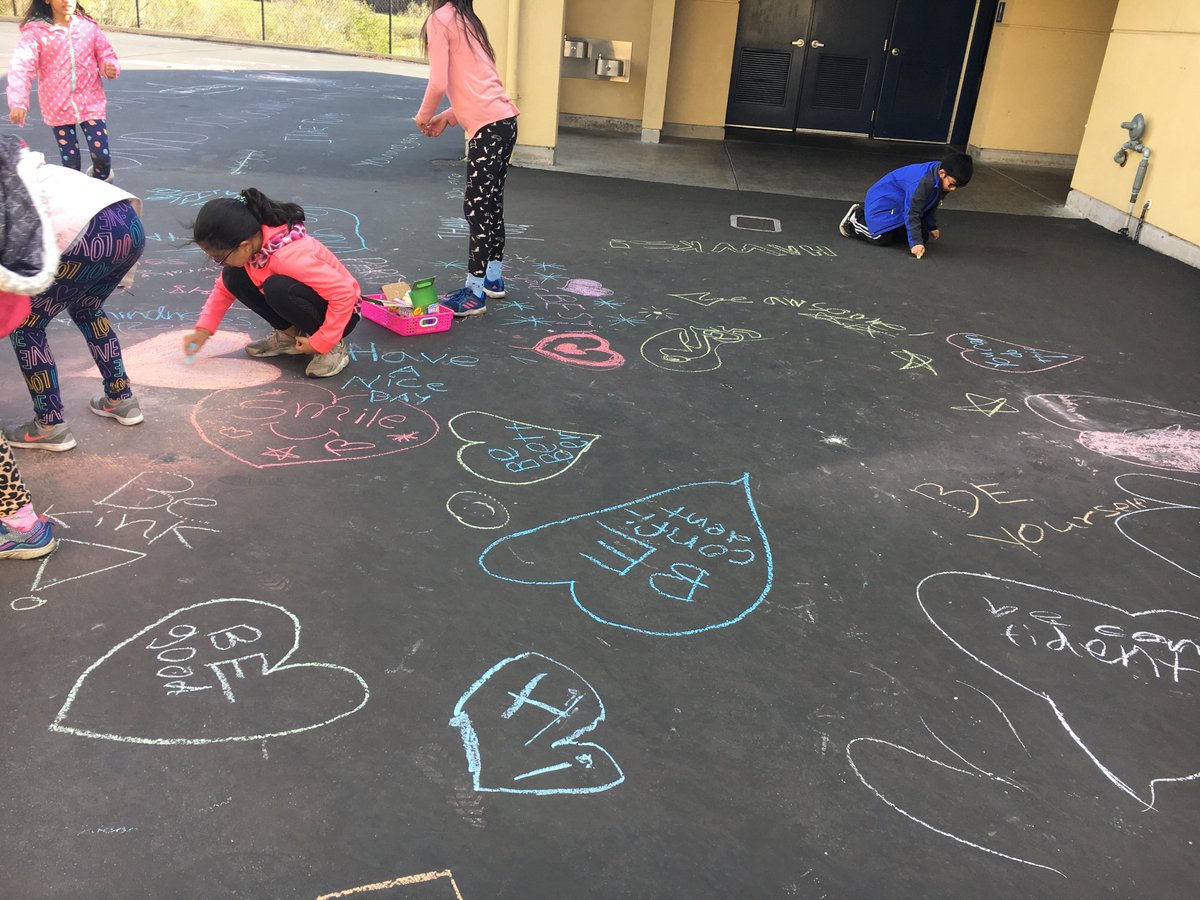 As part of Words Matter Week, students decorated our campus with positive messages and drawings.  It was so uplifting!