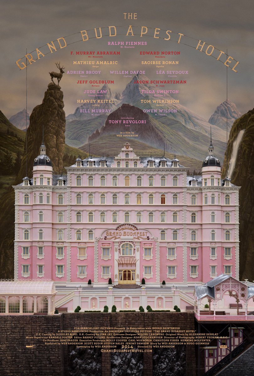 All time favorite movie. If you havent seen a Wes Anderson flick you’re missing out. And don’t typecast Ralph Fiennes as just Harry Potter’s nemesis. He is a brilliant actor capable of many amazing roles