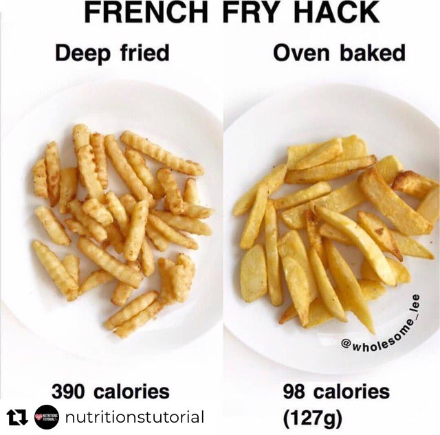X Big Idaho Potato Repost from nutritionstutorial Who else here loves FRENCH FRIES How you prepare them is key Deep frying adds a lot calories so try oven baking or
