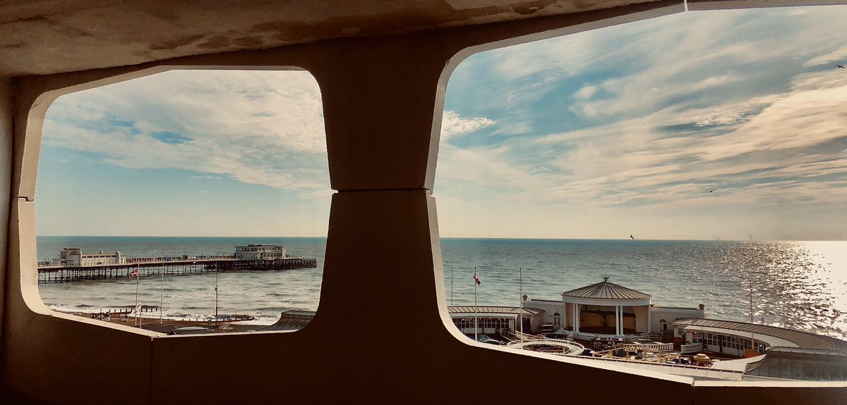 Worthing Pier and Lido today from the 7th floor carpark #Worthing #westsussex #worthingpier #theLidoworthing looks like #the50s