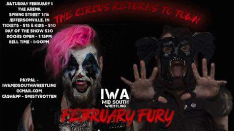 The ArenA (@thearena1416) on Twitter photo WHAT: <a href="/IWAMidSouth/">IG- @IWAMidsouth</a> Wrestling presents "February Fury"
WHEN: TONIGHT
WHERE: The ArenA
1416 Spring Street
Jeffersonville, Indiana
For more informatio, Click here:
facebook.com/events/s/iwams… WHAT: <a href="/IWAMidSouth/">IG- @IWAMidsouth</a> Wrestling presents "February Fury"
WHEN: TONIGHT
WHERE: The ArenA
1416 Spring Street
Jeffersonville, Indiana
For more informatio, Click here:
facebook.com/events/s/iwams…