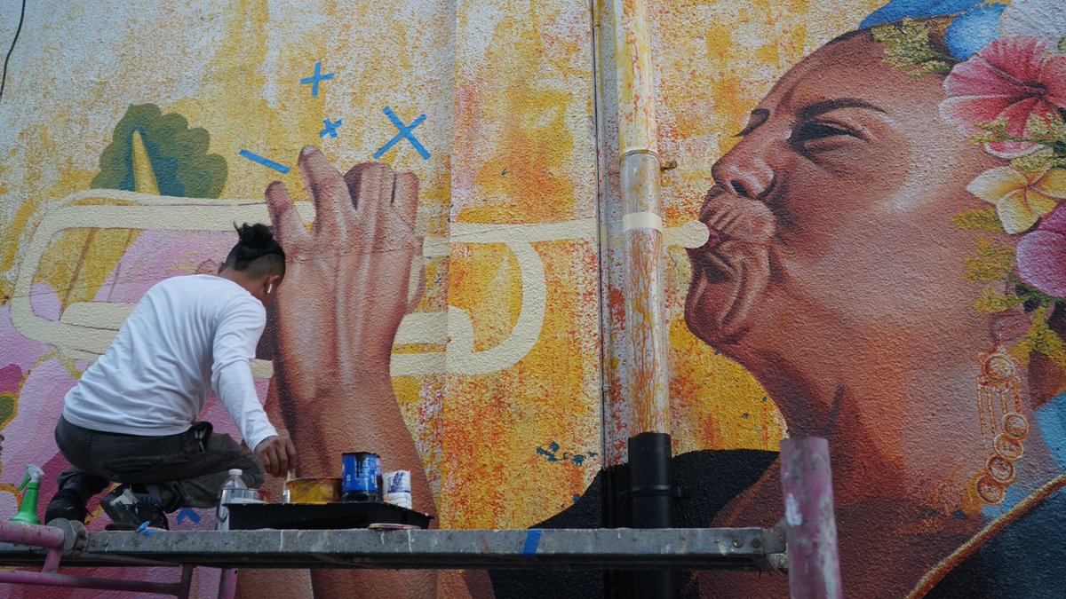 DWilliamsJam's tweet photo. #IrvingCano #TempleLane Looking forward to the Big Reveal Next Week. The artist has indicated he left the best part of the painting for last. #StillBelieving https://t.co/hfTDzFBU7P