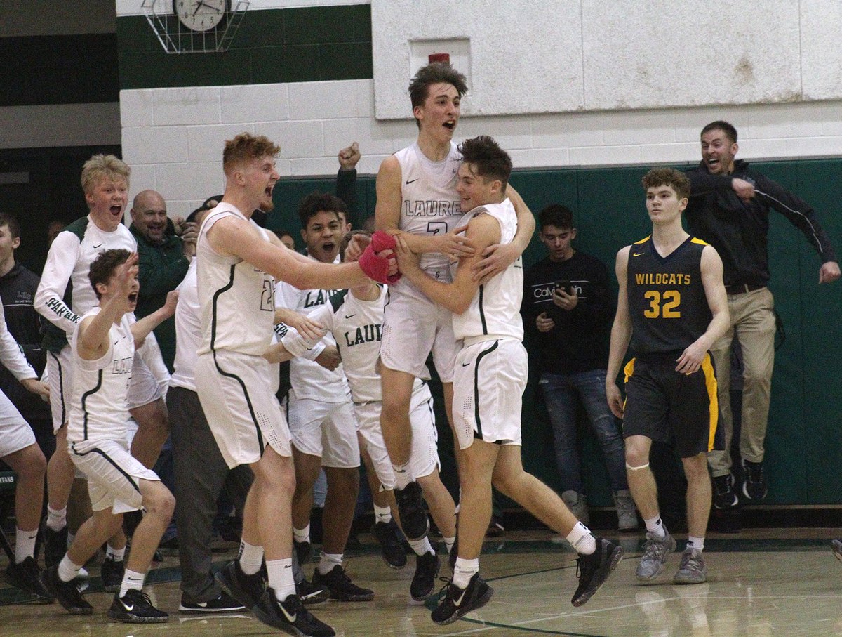 petersirianni's tweet photo. Laurel's Luke Barker hits a game-winning 3-pointer at the buzzer to beat Shenango, 72-70, and cap a 20-point comeback on Friday night. For @NCNewsSports https://t.co/U1gM2VLhPD