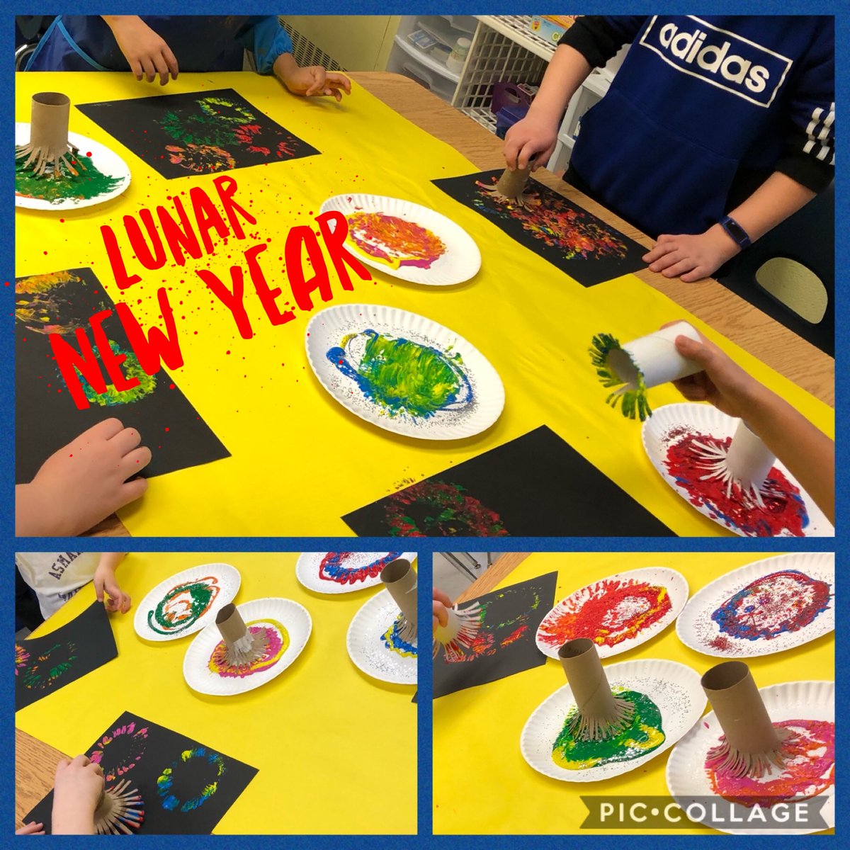 Room5Sharks's tweet photo. @Room5Sharks @WoodcrestES enjoyed learning about the Lunar New Year this week and kicked off The Year of the Rat with painted fireworks today.💥 https://t.co/9uyC8w2rjw