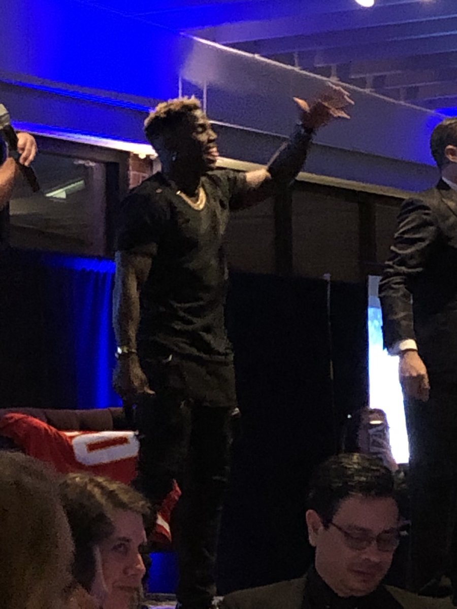 Tyreek Hill at the CiS Gala raising money with signed jersey.  GO CHIEFS!