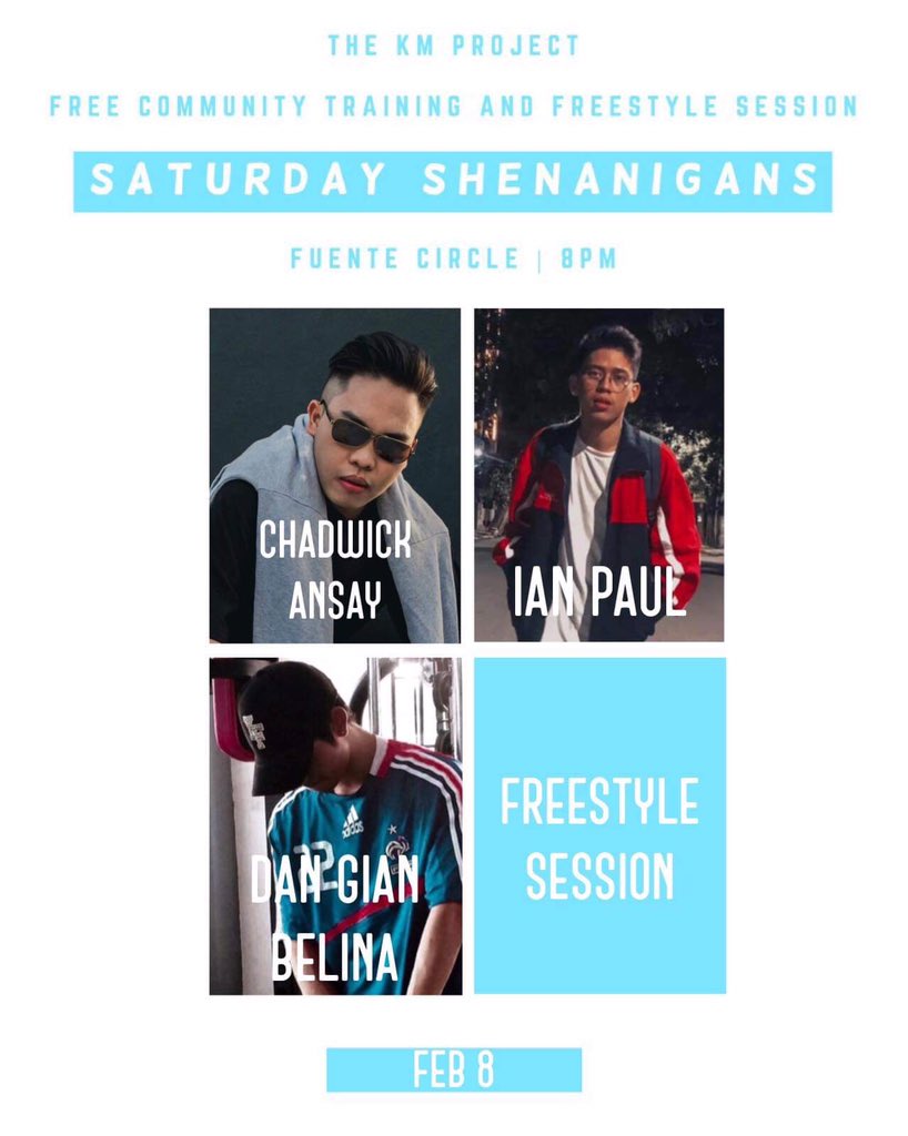 thekmprojectph's tweet photo. Tonight’s lineup!
Feb 8 | SATURDAY SHENANIGANS
⛲️ Fuente Osmeña Circle
⌚️ 8PM onwards
Open to all. All for free. Bring your friends!
#WhatFeelsGood
#CommunityTraining
#OnlyAtTheKMProject https://t.co/Shv5CJNxni