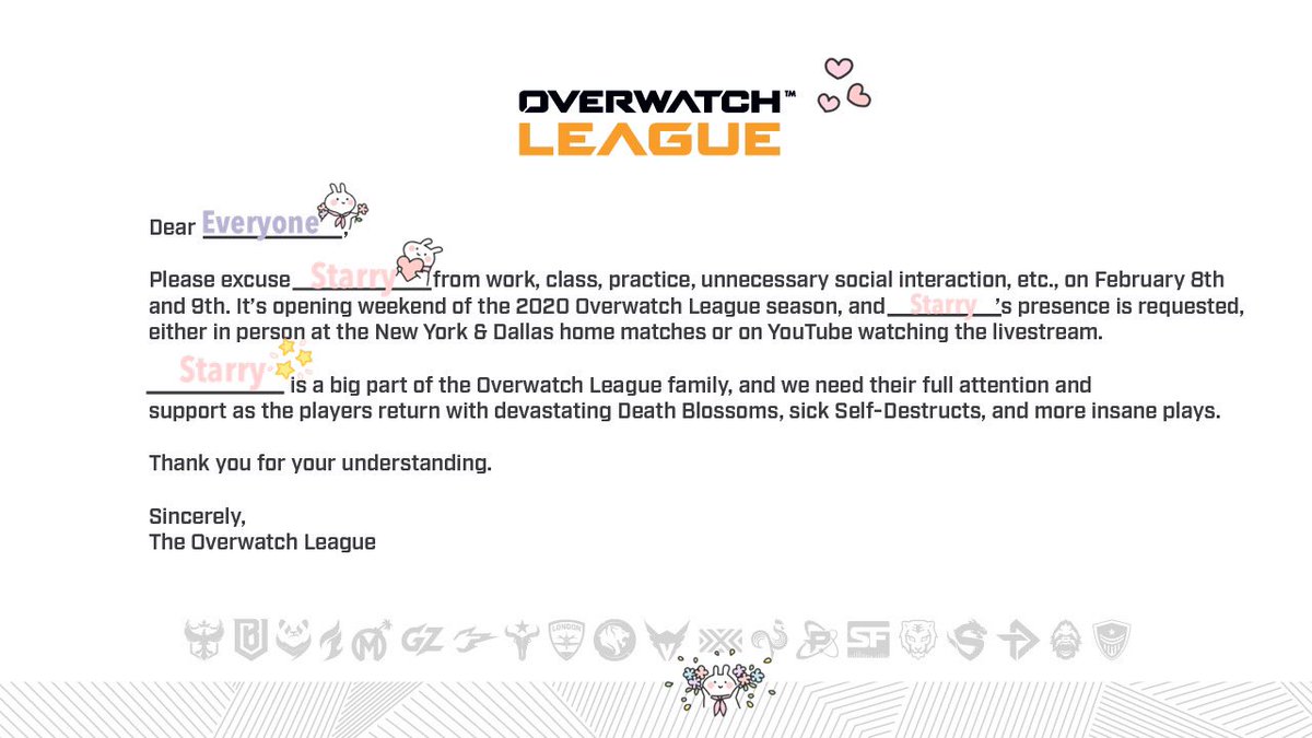 StarryStarrySea's tweet photo. Can't wait to see my dear @NYXL on the first day of the #OWL2020 season!❤️💙 See you tomorrow! #EverUpward https://t.co/9Je5CIdaup