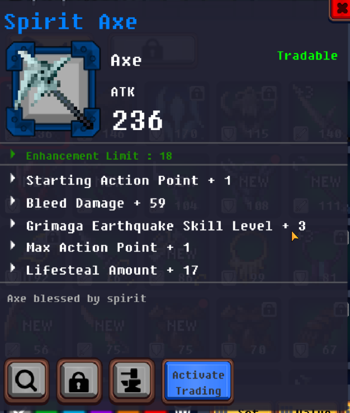 EnjarGames's tweet photo. My first “NFT” drop in #DungeonPrincessInfinity. It claims it binds on account if I equip it so I’m not going do that! I’ve yet to set my account up for trading since that part uses EOS. Interesting. https://t.co/T8fFmeG6g0
