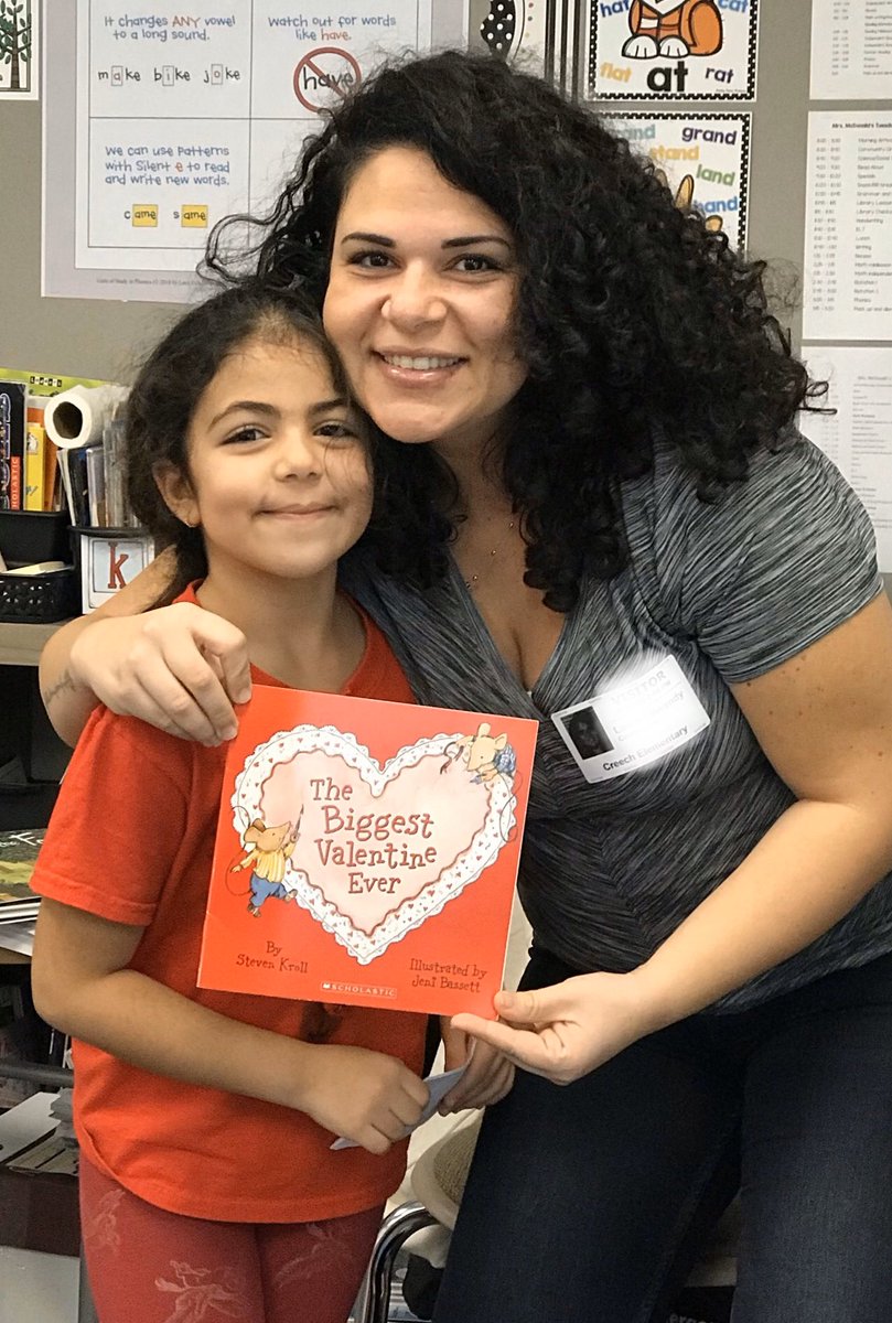 This firstie was so surprised and excited that her mom was our guest reader today! Parent readers are the best!! #creechpride