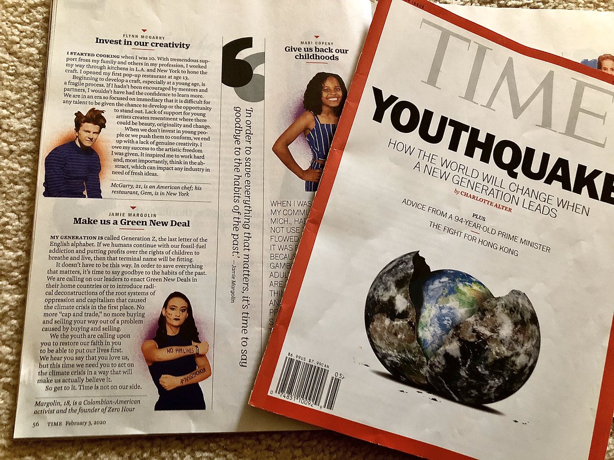 ThisIsZeroHour's tweet photo. We’re in @TIME magazine 🗞!
Check out our 18-year-old cofounder @Jamie_Margolin’s article in the #Youthquake issue of #TIME magazine, available on newsstands everywhere!
#GenGND #generationGND https://t.co/YHOpRzmvY5