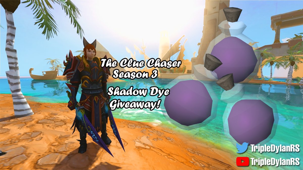 TripleDylanRS's tweet image. To celebrate season 3 of the clue journey starting tomorrow, let&apos;s do a giveaway :) Shadow dye given away, just have to be following, retweet, and like. Super easy! 
Good luck all, will dm the winner in a week or so!