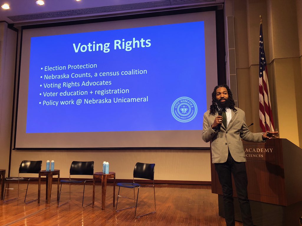 CivicNE's tweet photo. Amanda Barker and Brad Christian-Sallis spoke at the American Academy of Arts and Sciences in Boston today — specifically the Commission on the Practice of Democratic Citizenship. It’s been great diving into how we all can uphold the practices of civic life that democracy needs. https://t.co/6XCmwGmNqD