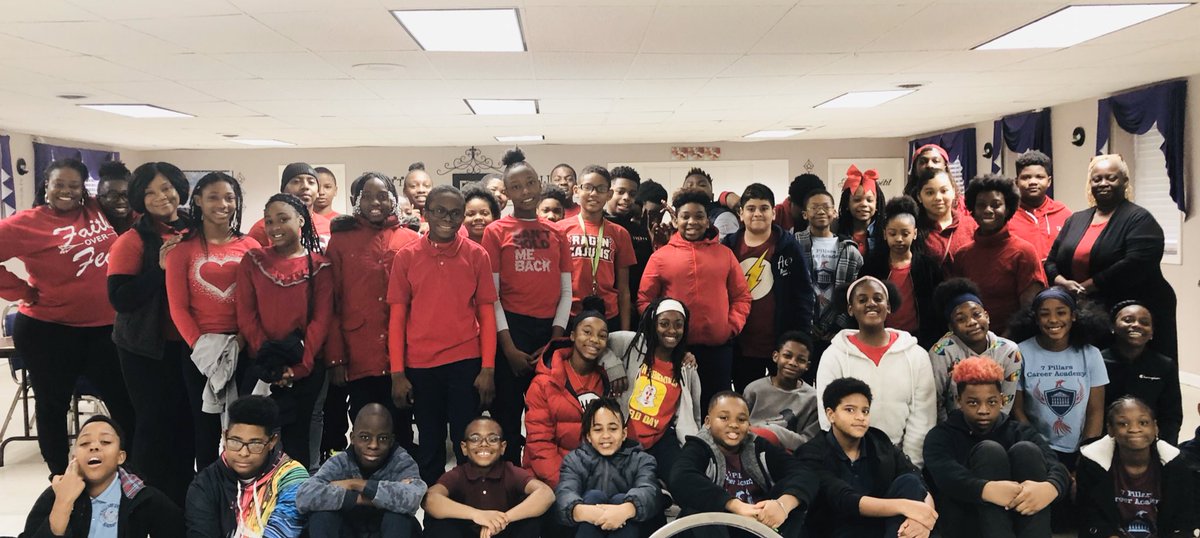 ProfessorJBA's tweet photo. It's National Wear Red Day. In January one of our students passed away from heart failure. Today we went red for Aziya ! #7Pillars #AtlantaGoRed #WearRedDay #OneAtlanta #schoolchoice @CCPSNews @MorceaseBeasley @LilFeisty31 @ValenciaStovall https://t.co/dFsCWfPL1C