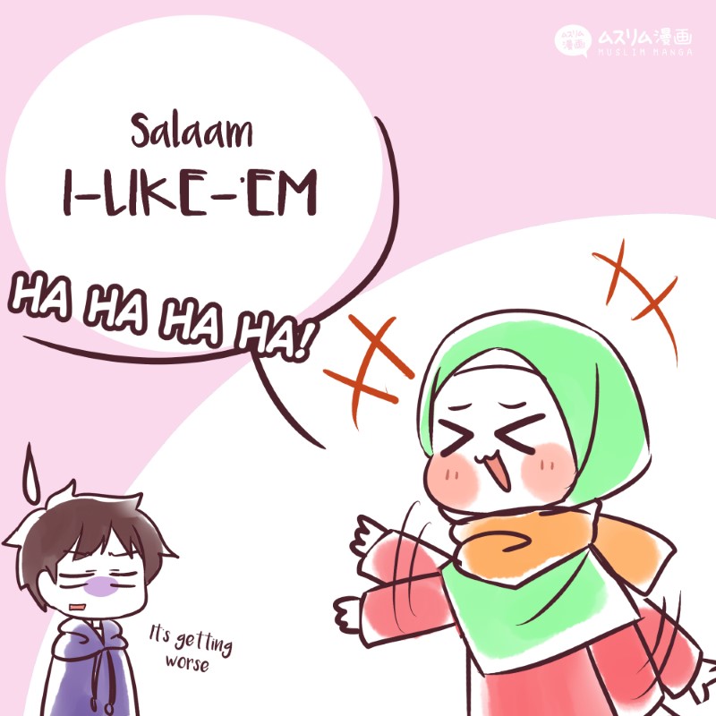MuslimManga's tweet photo. #Muslim #DadJoke
featuring Aya and Sura from #MuslimMangaclub and her puns.
.
.
.
#salam #ramahan #ramadhan2020 #Salaam #like #punny #funny #hijab #hijabi #aya #japanese #halal #muslimah #dadjoke #dadjokes #muslimdadjoke #funny #wasalam #webcomic #muslimmanga #eating #fast #iftar https://t.co/39Wdevn8nj