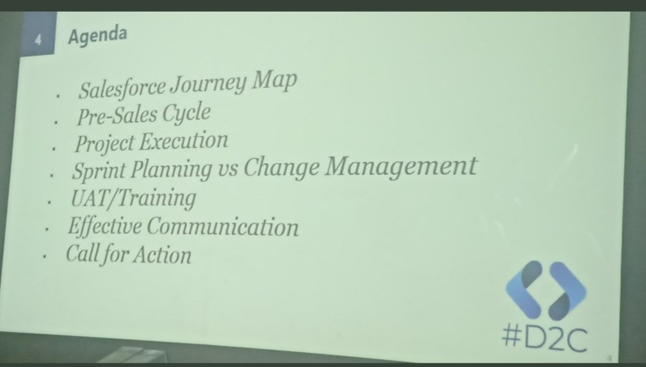 vivek_sfdc's tweet photo. Agenda for today.
Let's start with why D2C?

#onepune
#D2C
#D2CPune
#salesforce

@SFDC_Pune @HarshalaShewale @purh https://t.co/FRjxAj3eVt