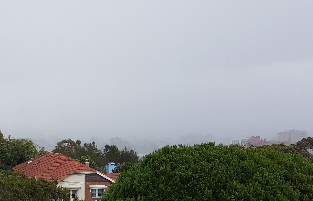 Current view in Sydney. A bit limited by rain. Need to make a note in my photos that this is not smoke.