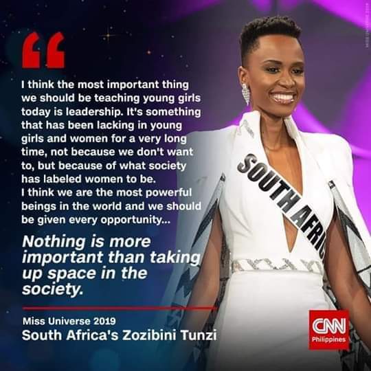 #ZozibiniTunzi appreciation tweet 🙌🔁💟 #MissUniverse2019 
Our national treasure #ZoziComeshome 🏂😝😍