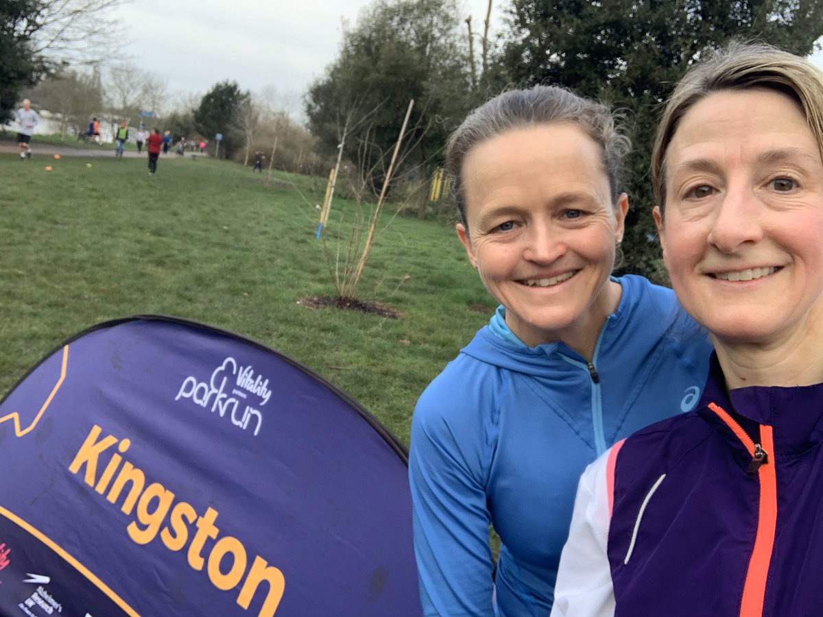 Added <a href="/kingstonparkrun/">Kingston parkrun</a> to my #parkrun collection today with my running buddy Cindy Godwin 🏃‍♀️🏃‍♀️. How have I lived in Teddington all these years &amp; not done it?! Lovely riverside course &amp; great coffee after at Hawker Centre 👍😀. #loveparkrun <a href="/Teddington_Town/">Teddington_Town</a>