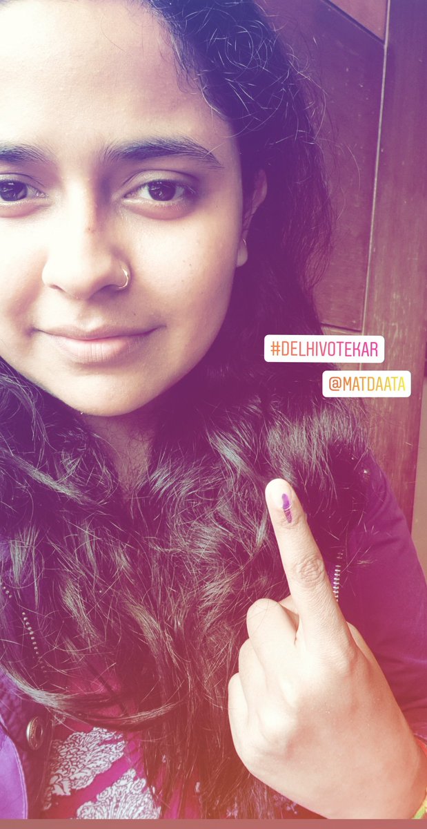 Im_AyushiP's tweet photo. Exercised my right @matdaata @pankufy #DelhiElections2020 #DelhiAssemblyPolls #DelhiWithModi #हमारा_वोट_भाजपा_को #matdaata #VoteKarDilli #SaturdayMotivation #DelhiVotesForBJP https://t.co/PMduR4v062