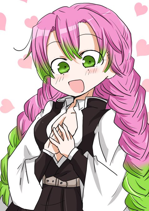 瀬川さんがTwitterに投稿した甘露寺蜜璃(鬼滅の刃)のイラスト。
