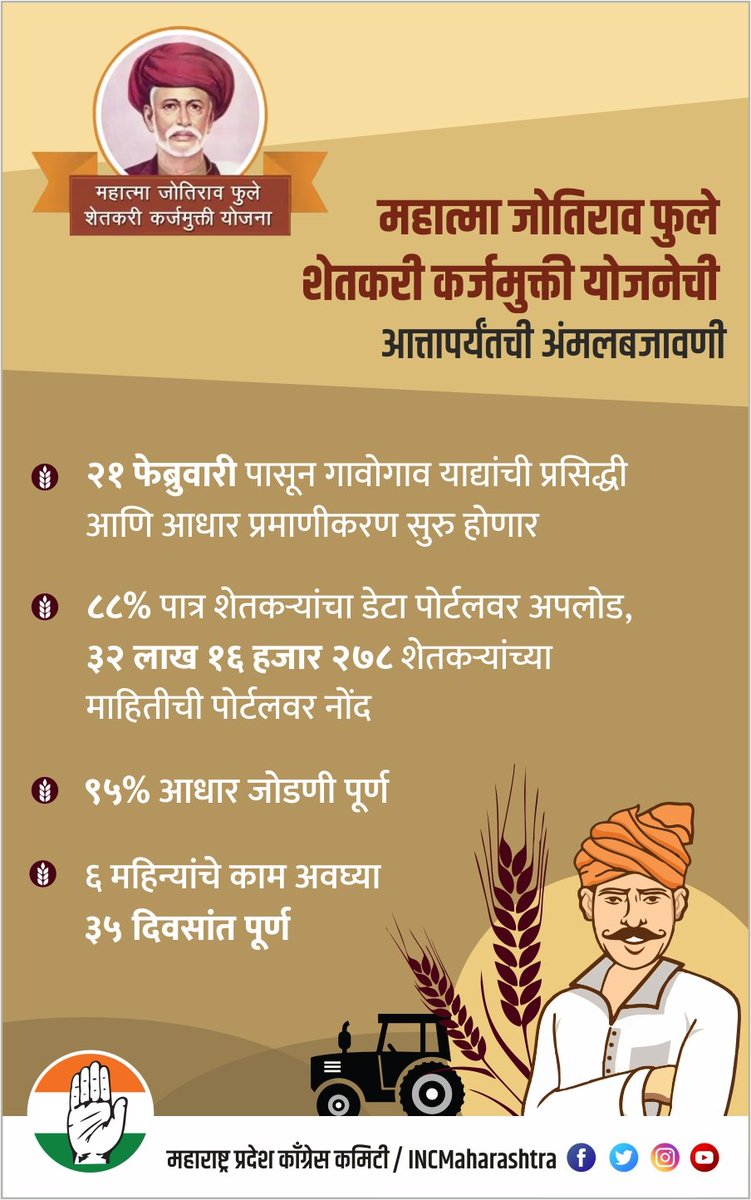 incsataraoff's tweet photo. खरी मदत... खरा फायदा...
खऱ्या सरकारची, खरी कर्जमाफी...

#शेतकरी #Farmers

#महाविकासआघाडी

#सातारा #satara #incsataraoff https://t.co/uf73sPJpY1