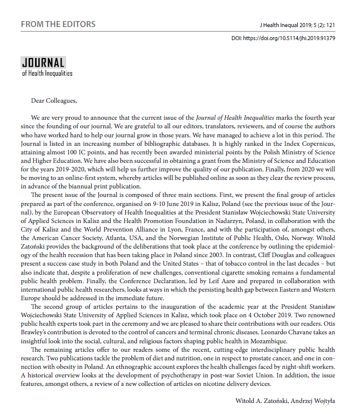 Our new issue is now out! --> termedia.pl/Journal/Journa… <-- With contributions from @cdoug, @OtisBrawley, @leochavane, @UiB, @iPrevention, @MirunaDragomir, @tzatonski, @MargheL90, @tweetsfromdrjc, @aleksbrokman, @ZatonskiMateusz, @PromocjaZdrowia, @PwszKalisz, @SGGW_Warszawa