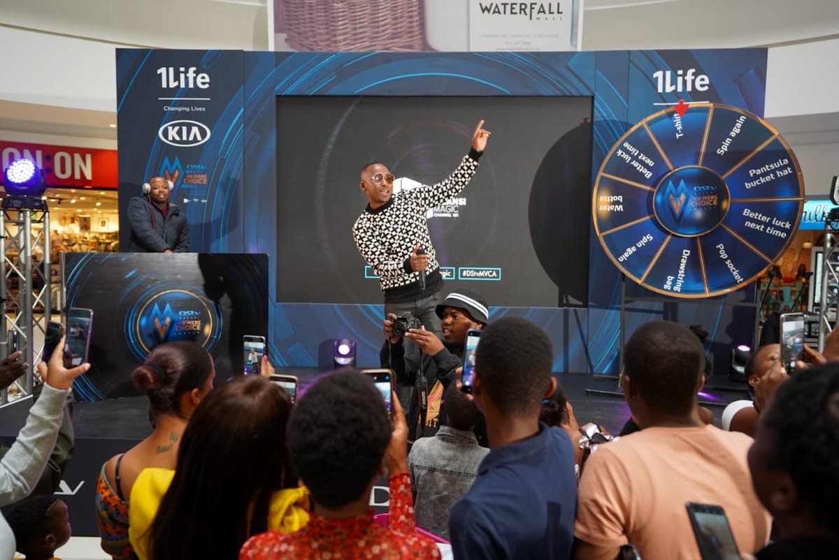 Mzansimagic's tweet photo. Fun in Rustenburg at the #DStvMVCA celebration with @vuyomse, @KhuliChana, @pamela_mtanga, @DStv and YOU! We're in the house until 3pm. https://t.co/HovVOT3JNq