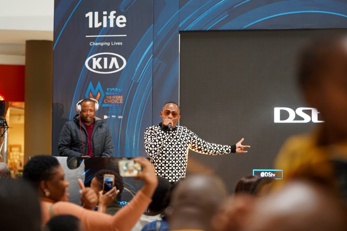 Mzansimagic's tweet photo. Fun in Rustenburg at the #DStvMVCA celebration with @vuyomse, @KhuliChana, @pamela_mtanga, @DStv and YOU! We're in the house until 3pm. https://t.co/HovVOT3JNq