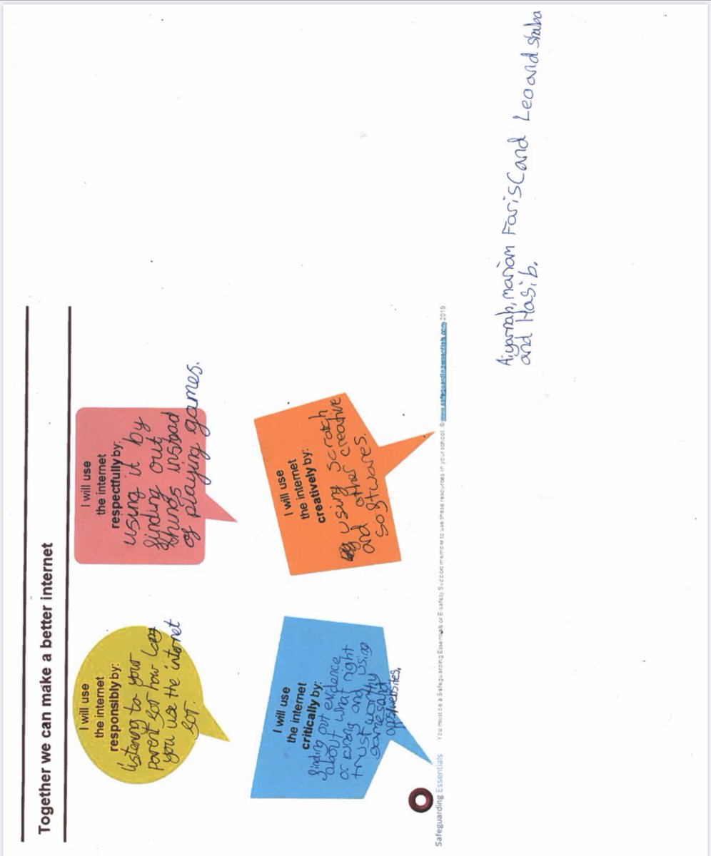 GreatOusePriAcc's tweet photo. @SafeguardingSGE  Well done to Leo, Mariam, Faris C, Aiyarnah, Shabaz and Hasib for showing the value of unity in writing these collaborative Answers about using the internet responsibly, respectfully, creatively and critically. https://t.co/uJfstBFraJ