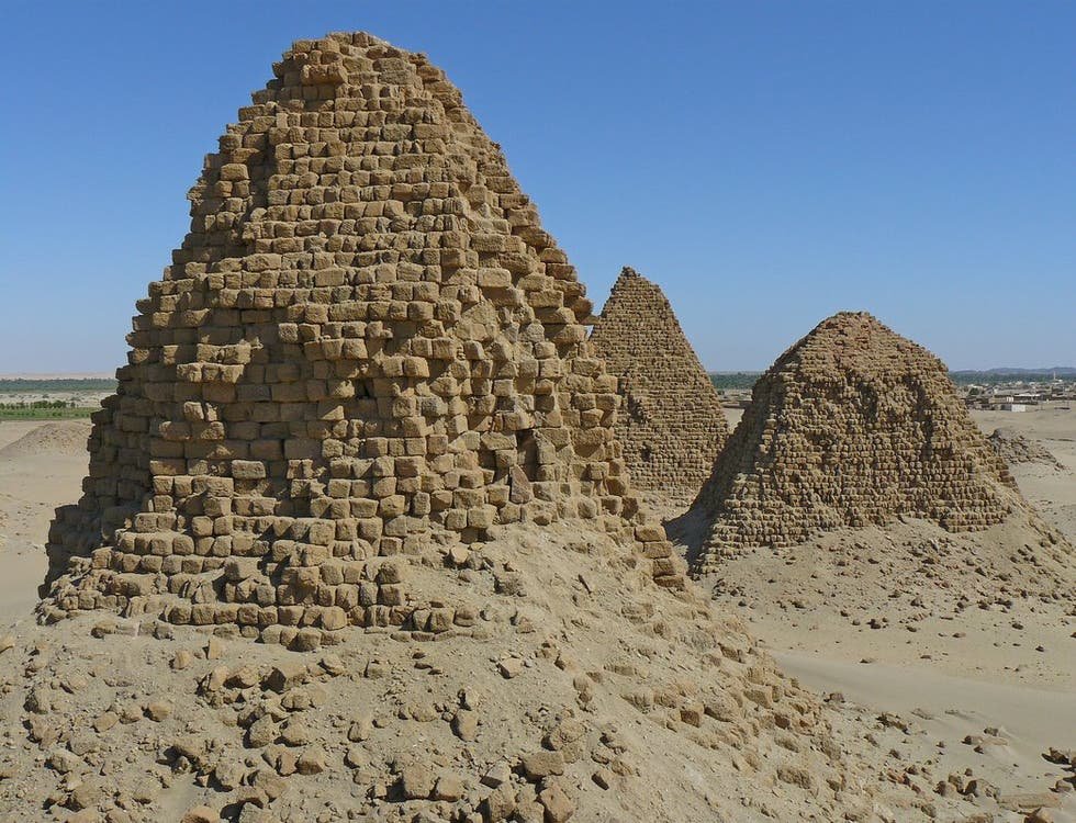 7th cent. BCnuri royal necropolis one of several nubian cemeteries. consisting of over 20 pyramids.construction started with pharaoh taharqa (of the 25th dynasty) and ceased with King Nastasen in the 4th cent BC afterwhich the capital and necropolis moved to meroe #historyxt