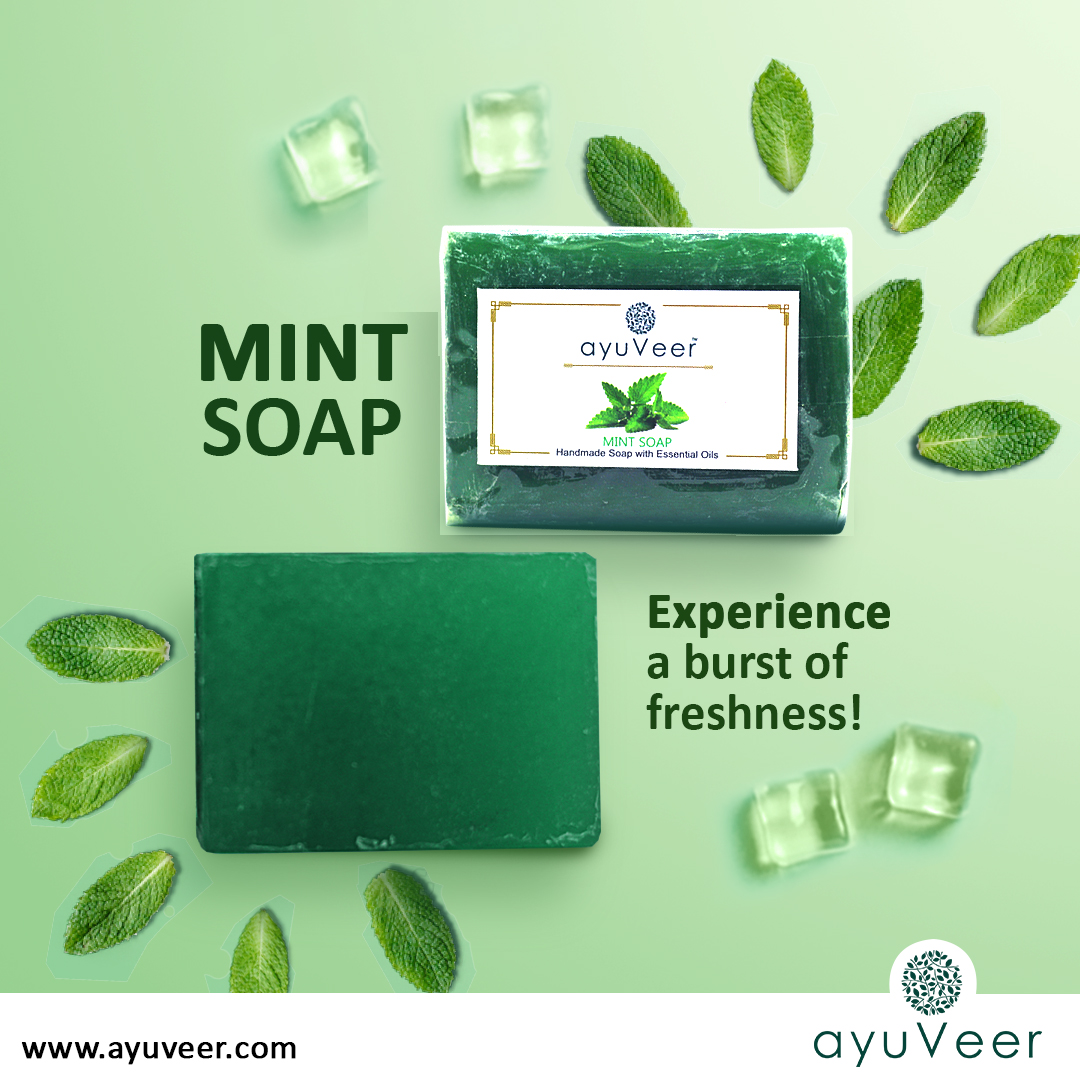 Ayuveer_'s tweet photo. Experience a burst of freshness by using Mint Soap from #Ayuveer. It contains mint extract which refreshes you and helps to strengthen skin tissue as well as reduces oiliness of skin.

#OrderOnlineNow! https://t.co/EhsZX4BD2M

#skincare #mintsoap #bathingsoap #experiencepurity https://t.co/aUhNKP2Nk8