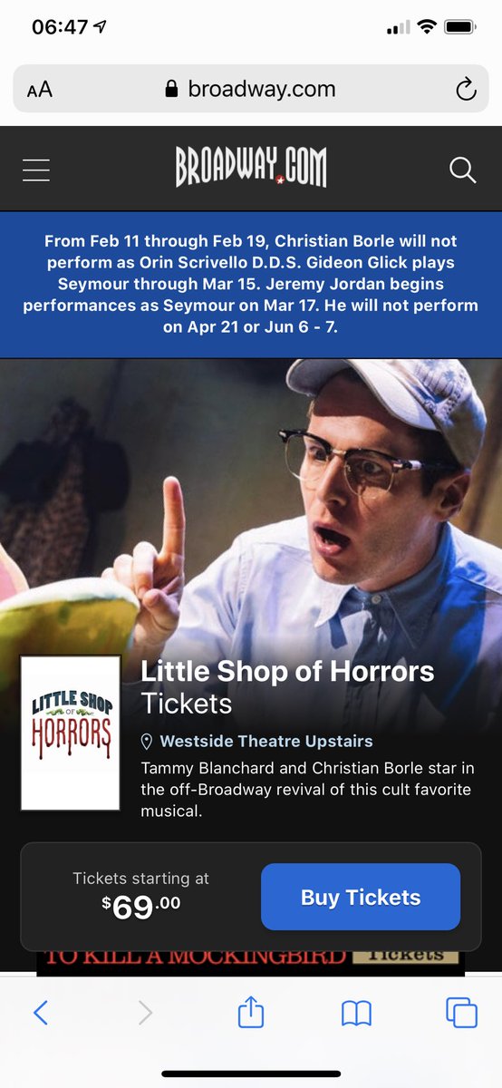 broadwaycaitlin's tweet photo. @emilyneedssleep @artsybabs It said he won’t perform June 6-7 on https://t.co/KFEBoFaHZU so I wondered if they’d extend it more??? https://t.co/Q2GTnV8eTf