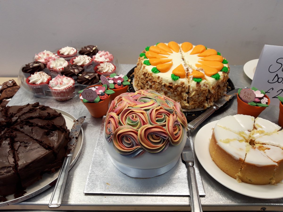 RachelMcPatrick's tweet photo. And yes more cakes in the Leeds office @irwinmitchell raisingfunds for @CR_UK with a virtual tour of their research labs #WorldCancerDay #IMcafe https://t.co/xz4BIIBhNS