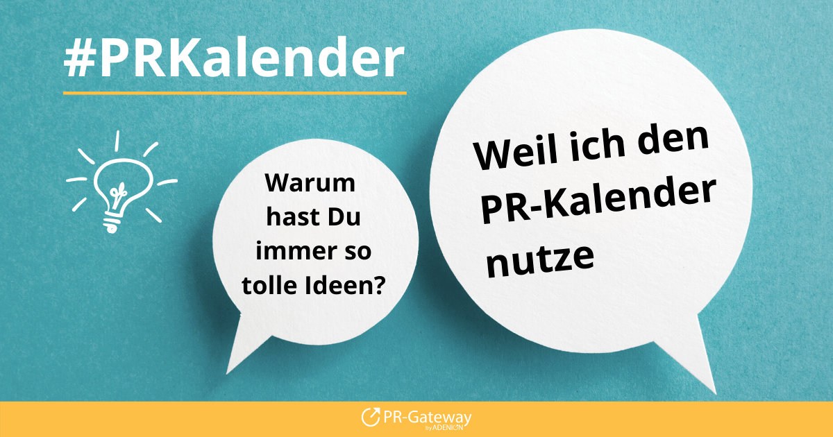 PRGateway's tweet photo. Mit dem #PRKalender haben Sie jeden Tag eine neue Contentidee und müssen sich keine Sorgen mehr um die mühevolle Contentrecherche machen.
#ContentTipps #ContentIdee #PRKalender https://t.co/9aBsbki8zu https://t.co/qrViB6kbSC