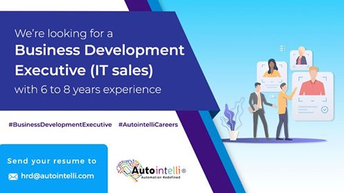 autointelli's tweet photo. We have an excellent opportunity for you!
Autointelli is looking for #BusinessDevelopmentExecutive (#ITSales) for our #Chennai office.
Apply here: https://t.co/eXvXhxVGi7 (or)
email resumes to hrd@autointelli.com
#AutointelliCareers #Autointelli #AIOps #Automation #AIOpsPlatform https://t.co/jR3b0Vm4Sg